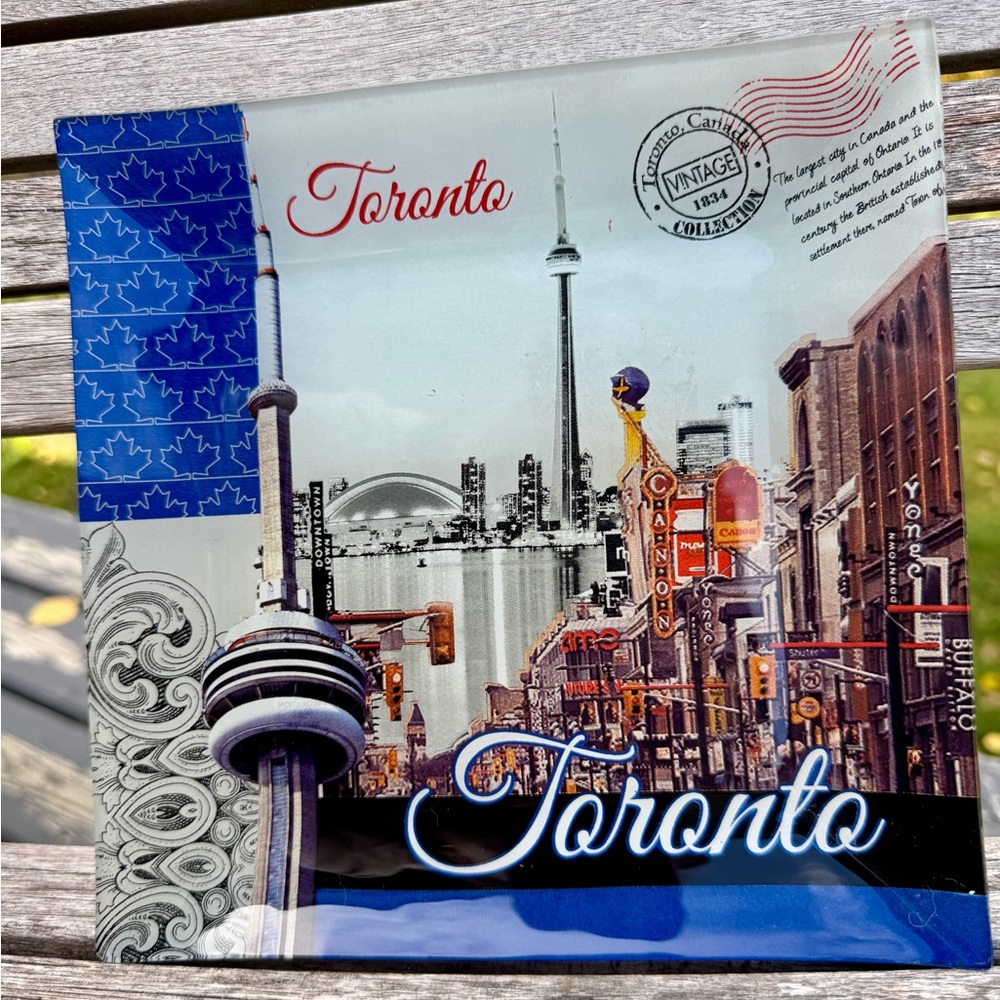 Toronto Skyline Glass Art Plate